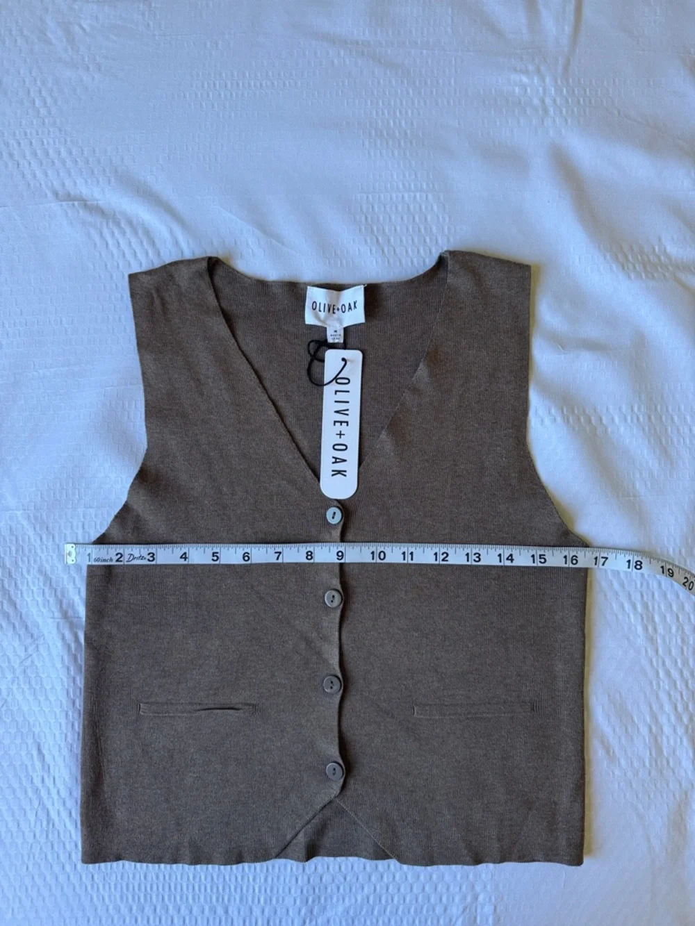 Olive & Oak Chestnut Brown Button-Up Knit Vest - Picture 5 of 9